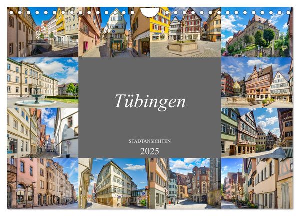 Tübingen Stadtansichten (Wandkalender 2025 DIN A4 quer), CALVENDO Monatskalender