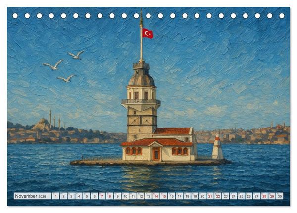 Produktbild: Sehenswertes in Istanbul - Die Sprache der Farben (Tischkalender 2026 DIN A5 quer), CALVENDO Monatskalender