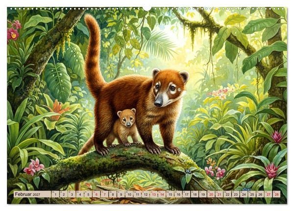 Produktbild: S&uuml;damerikas Tiere wie aus alten B&uuml;chern (hochwertiger Premium Wandkalender 2027 DIN A2 quer), Kunstdruck in Hochglanz