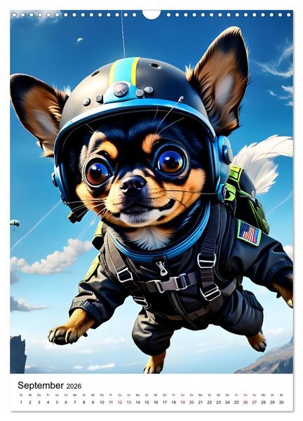 Produktbild: Chihuahua Outdoor Abenteuer (Wandkalender 2026 DIN A3 hoch), CALVENDO Monatskalender