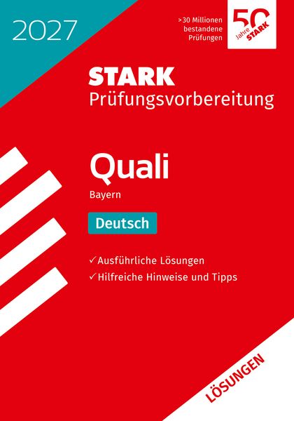 Produktbild: STARK L&ouml;sungen zu Deutsch 9. Klasse - Quali Mittelschule 2027 Bayern - Pr&uuml;fungsvorbereitung