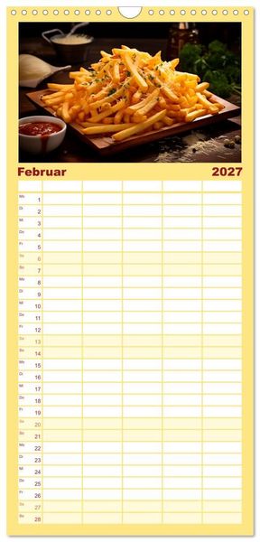 Produktbild: Familienplaner 2027 - Fastfood &Auml;sthetik mit 5 Spalten (Wandkalender, 21 x 45 cm) CALVENDO