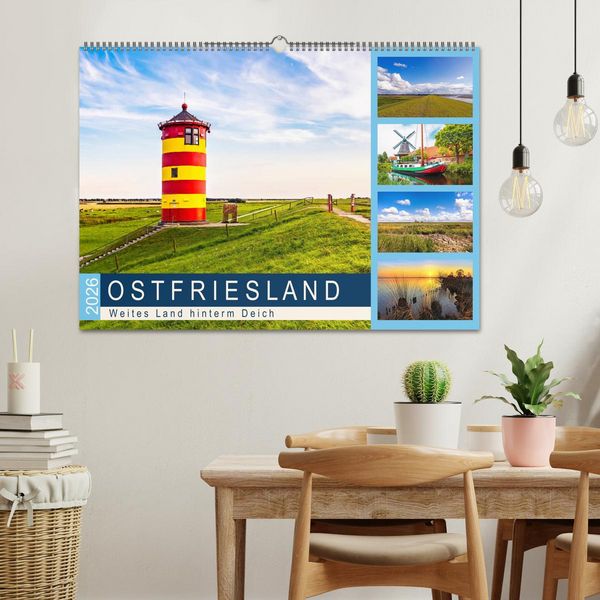 Produktbild: OSTFRIESLAND Weites Land hinterm Deich (Wandkalender 2026 DIN A2 quer), CALVENDO Monatskalender