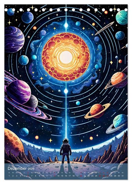 Produktbild: Weltraumtr&auml;ume (Tischkalender 2026 DIN A5 hoch), CALVENDO Monatskalender