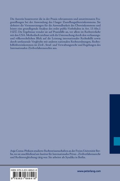 Produktbild: Anwendungsbereich und ordre public-Vorbehalt des Haager Zustellungsuebereinkommens
