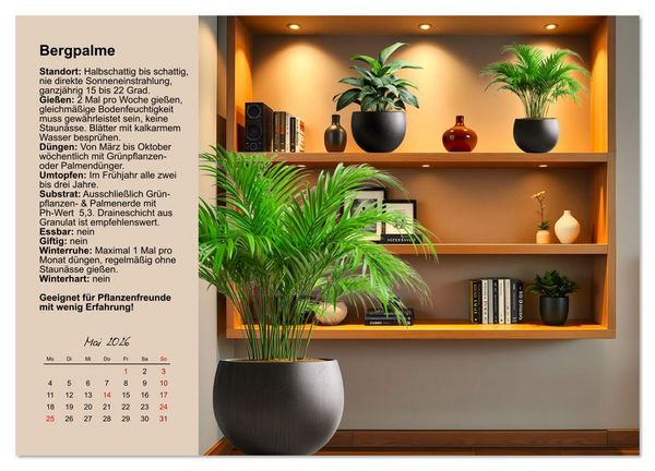 Produktbild: Bestes Raumklima durch Zimmerpflanzen (Wandkalender 2026 DIN A3 quer), CALVENDO Monatskalender