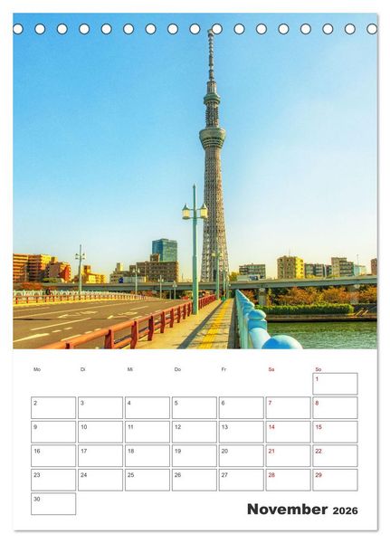 Produktbild: Tokio - Reiseplaner (Tischkalender 2026 DIN A5 hoch), CALVENDO Monatskalender