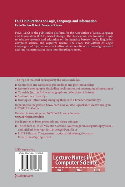 Produktbild: Logic, Language, Information, and Computation