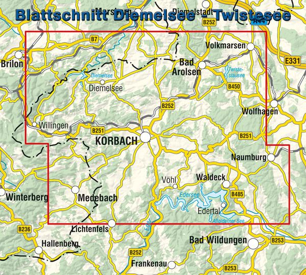 Produktbild: Diemelsee - Twistesee - Edersee 1:33 000