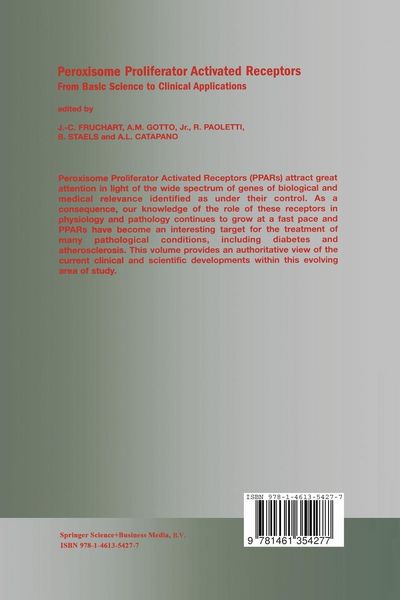 Produktbild: Peroxisome Proliferator Activated Receptors: From Basic Science to Clinical Applications