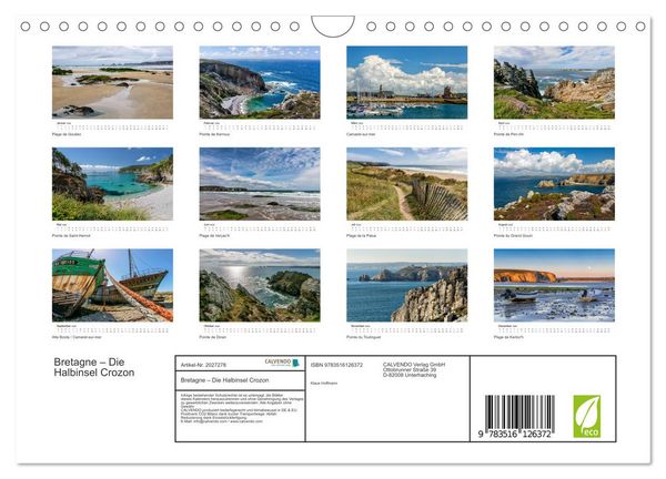 Produktbild: Bretagne &ndash; Die Halbinsel Crozon (Wandkalender 2026 DIN A4 quer), CALVENDO Monatskalender