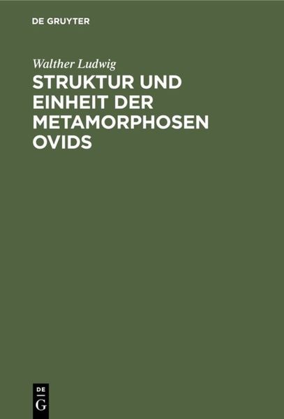 Produktbild: Struktur und Einheit der Metamorphosen Ovids