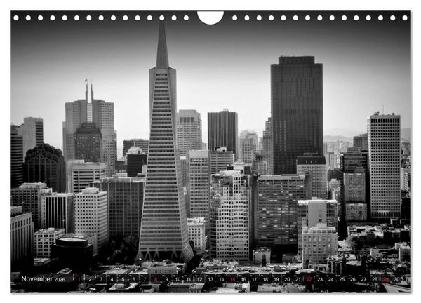 Produktbild: SAN FRANCISCO Monochrome Ansichten (Wandkalender 2026 DIN A4 quer), CALVENDO Monatskalender