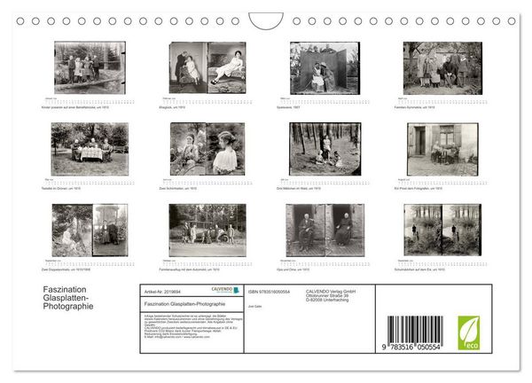 Produktbild: Faszination Glasplatten-Photographie (Wandkalender 2026 DIN A4 quer), CALVENDO Monatskalender
