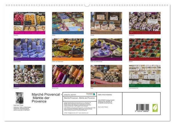 Produktbild: March&eacute; Provencal - M&auml;rkte der Provence (hochwertiger Premium Wandkalender 2026 DIN A2 quer), Kunstdruck in Hochglanz