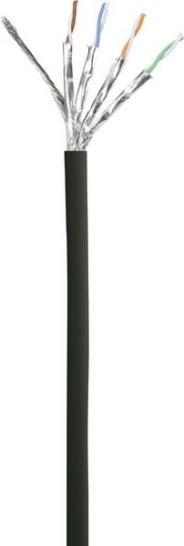 Produktbild: Renkforce RF-5044042 RJ45 Patchkabel CAT 6a S/FTP 1.00m Schwarz Flammwidrig 1St.
