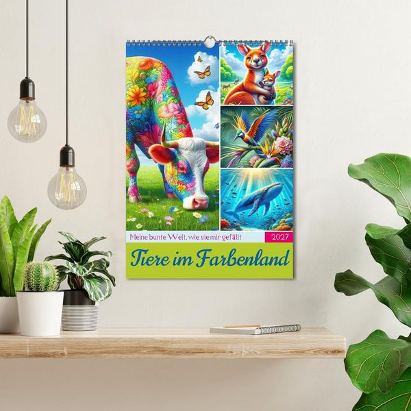 Produktbild: Tiere im Farbenland - Meine bunte Welt, wie sie mir gef&auml;llt (Wandkalender 2027 DIN A3 hoch), CALVENDO Monatskalender