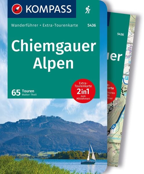 KOMPASS Wanderführer Chiemgauer Alpen, 65 Touren mit Extra-Tourenkarte, Taschenbuch von Walter Theil, Kompass-Karten, 978-3-99121-814-2