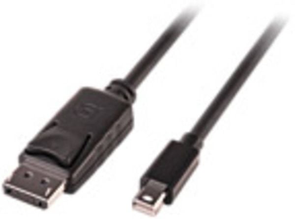 Produktbild: LINDY Mini-DisplayPort / DisplayPort Adapterkabel Mini DisplayPort Stecker, DisplayPort Stecker 3.00m Schwarz 41647