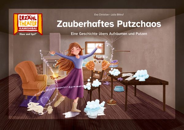 Zauberhaftes Putzchaos / Kamishibai Bildkarten, von Eva Christian, Hase und Igel Verlag