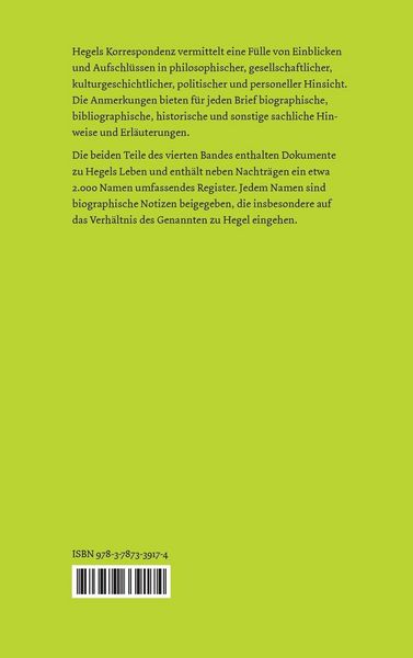 Produktbild: Briefe von und an Hegel. Band 4, Teil 1