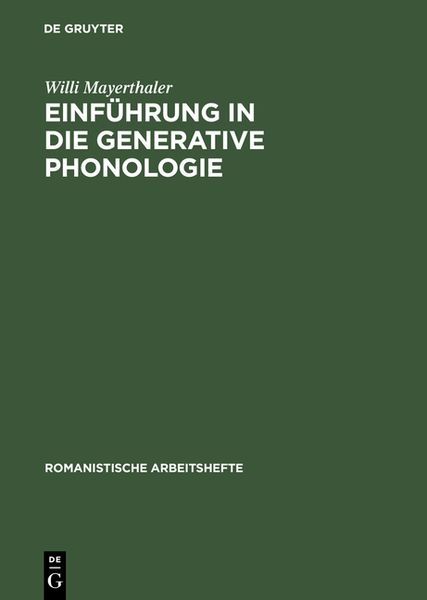 Produktbild: Einf&uuml;hrung in die generative Phonologie