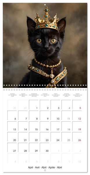 Produktbild: Kitten kings - Cute kings of hearts (Wall Calendar 2026 12 &times; 12 Inch) CALVENDO 12 Month Wall Calendar