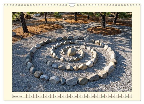 Produktbild: Gestaltete Stille - Wo die Natur zur Skulptur wird (Wandkalender 2027 DIN A3 quer), CALVENDO Monatskalender