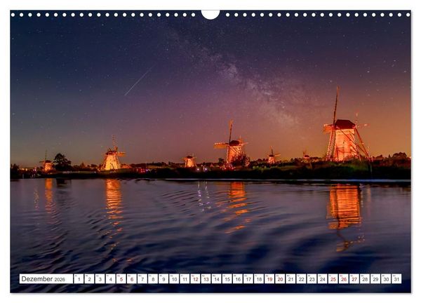 Produktbild: Die Windm&uuml;hlen von Kinderdijk - UNESCO Welterbe (Wandkalender 2026 DIN A3 quer), CALVENDO Monatskalender