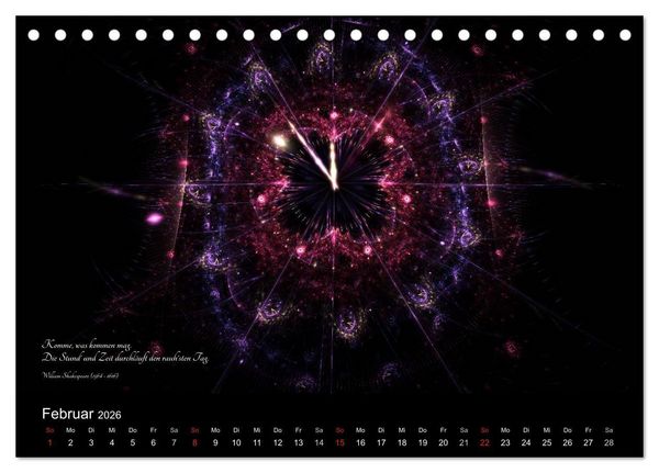 Produktbild: Zeit 2026 - Grafiken und Zitate (Tischkalender 2026 DIN A5 quer), CALVENDO Monatskalender