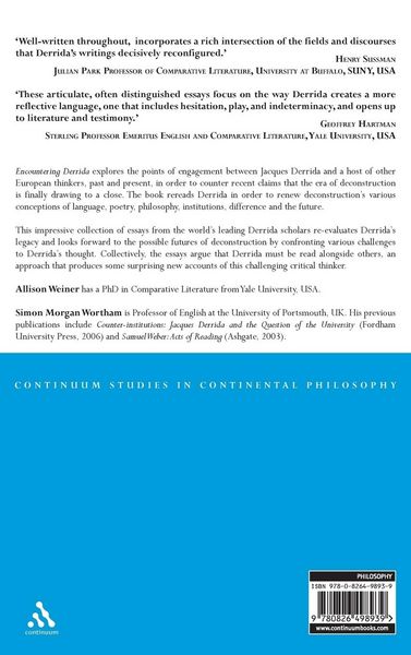 Produktbild: Encountering Derrida