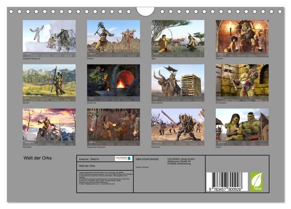 Produktbild: Welt der Orks (Wandkalender 2026 DIN A4 quer), CALVENDO Monatskalender