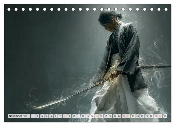 Produktbild: Die Seele des Schwertes &ndash; Samurai im Bild (Tischkalender 2026 DIN A5 quer), CALVENDO Monatskalender