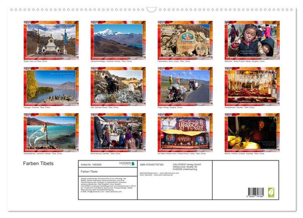 Produktbild: Farben Tibets (Wandkalender 2026 DIN A2 quer), CALVENDO Monatskalender