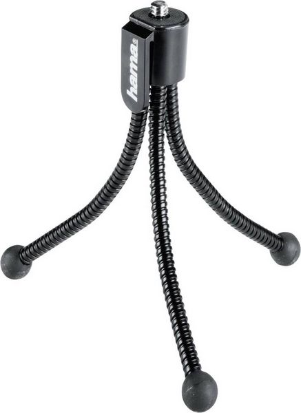 Produktbild: Hama Flexi M Ministativ 1/4 Zoll Arbeitsh&ouml;he=7 - 10cm Schwarz F&uuml;r Smartphones und GoPro