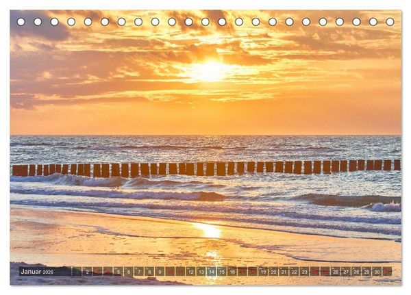 Produktbild: Sonnenunterg&auml;nge an Ostseek&uuml;ste und Bodden (Tischkalender 2026 DIN A5 quer), CALVENDO Monatskalender