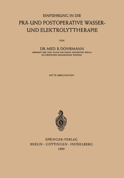 Produktbild: Einf&uuml;hrung in die Pr&auml;- und Postoperative Wasser- und Elektrolyttherapie