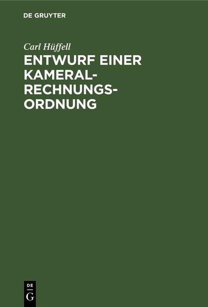Produktbild: Entwurf einer Kameral-Rechnungs-Ordnung