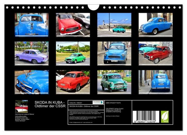 Produktbild: SKODA IN KUBA - Oldtimer der CSSR (Wandkalender 2026 DIN A4 quer), CALVENDO Monatskalender