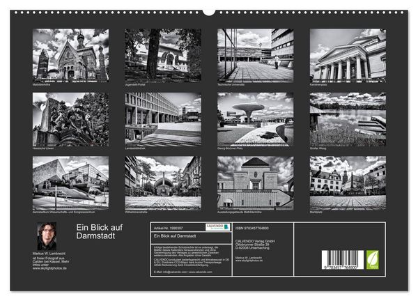 Produktbild: Ein Blick auf Darmstadt (hochwertiger Premium Wandkalender 2026 DIN A2 quer), Kunstdruck in Hochglanz