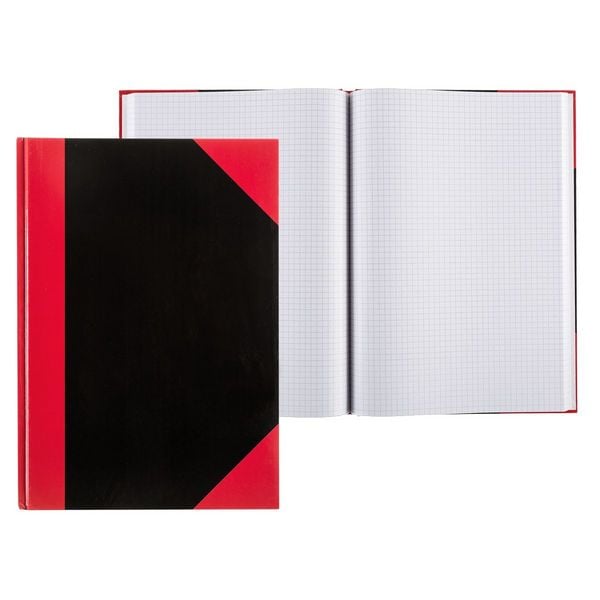 Produktbild: Idena Notizbuch Kladde kariert 96 Blatt 70g/m&sup2; schwarz/rot DIN A5