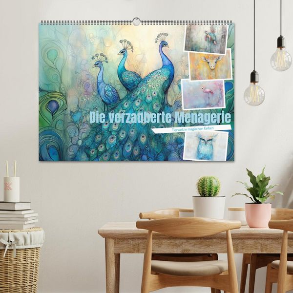 Produktbild: Die verzauberte Menagerie (Wandkalender 2026 DIN A2 quer), CALVENDO Monatskalender