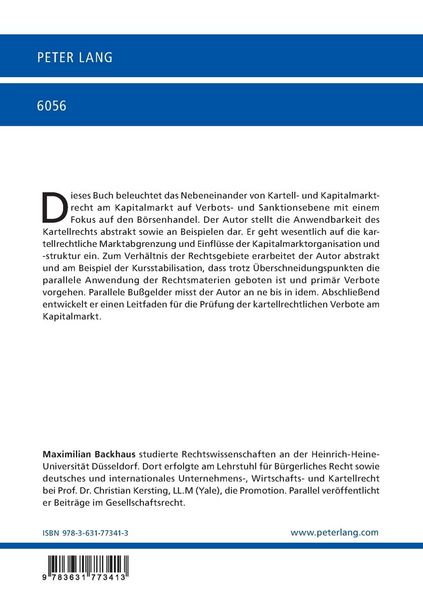 Produktbild: Anwendbarkeit und Anwendung des Kartellrechts auf den Kapitalmarkt sowie dessen Verh&auml;ltnis zum Kapitalmarktrecht