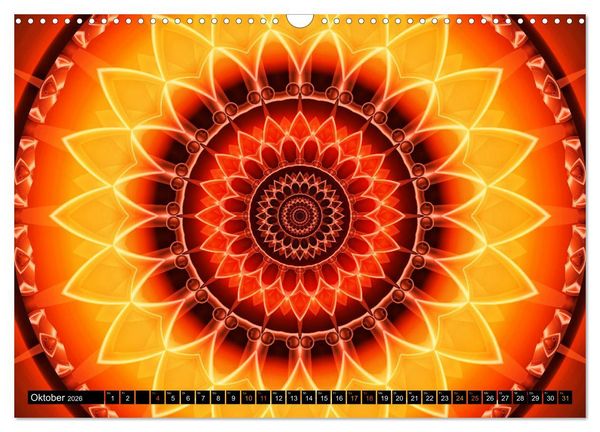 Produktbild: Energie - Mandalas in orange (Wandkalender 2026 DIN A3 quer), CALVENDO Monatskalender