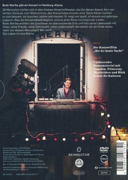 Produktbild: Bodo Wartke - Bei dir heute Nacht - Der Konzertfilm [2 DVDs]