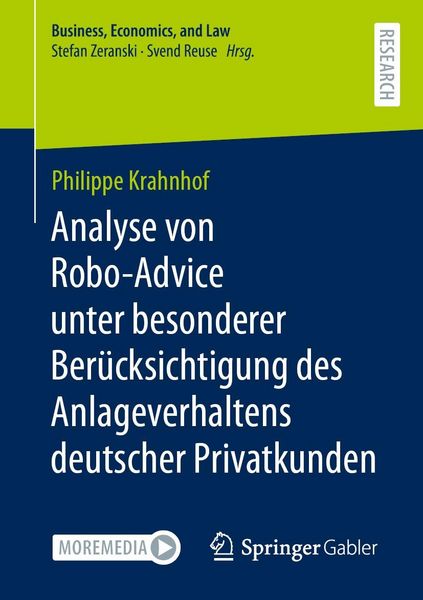 Produktbild: Analyse von Robo-Advice unter besonderer Ber&uuml;cksichtigung des Anlageverhaltens deutscher Privatkunden