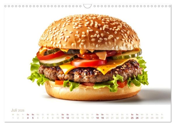 Produktbild: FAST FOOD (Wandkalender 2026 DIN A3 quer), CALVENDO Monatskalender