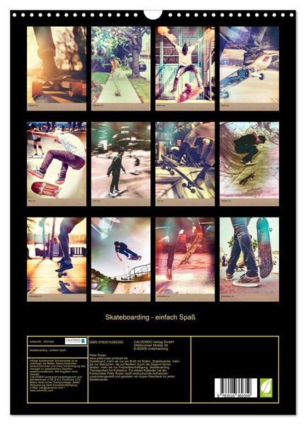 Produktbild: Skateboarding - einfach Spa&szlig; (Wandkalender 2026 DIN A3 hoch), CALVENDO Monatskalender