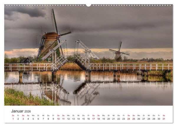 Produktbild: M&auml;rchenhafte Windm&uuml;hlen (Wandkalender 2026 DIN A2 quer), CALVENDO Monatskalender