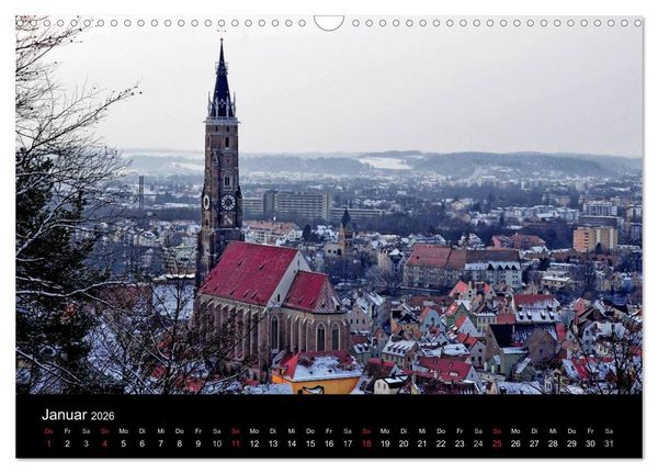 Produktbild: Landshut bei Tag und Nacht (Wandkalender 2026 DIN A3 quer), CALVENDO Monatskalender